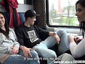 4some romp in Public train