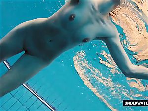 super-hot huge titted teenage Lera swimming in the pool